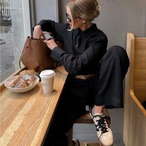 H&M Highrise Wide Leg Pant With Slit on Legs